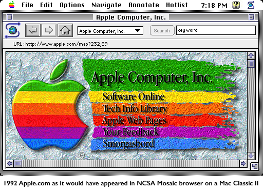 image from The First Apple Homepage